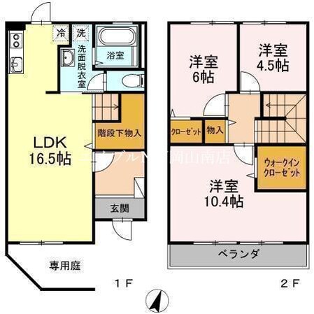 岡山駅 バス24分  福田下車：停歩7分 1階の物件間取画像